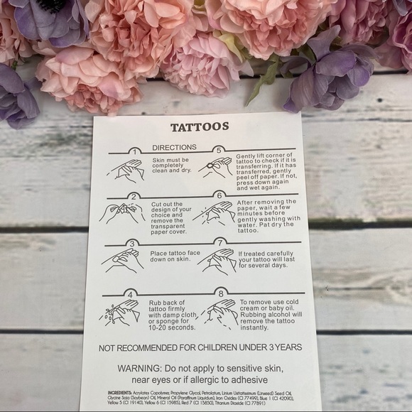 4 Sheets Boho Festival Temporary Metallic Flash Tattoos - Picture 16 of 16